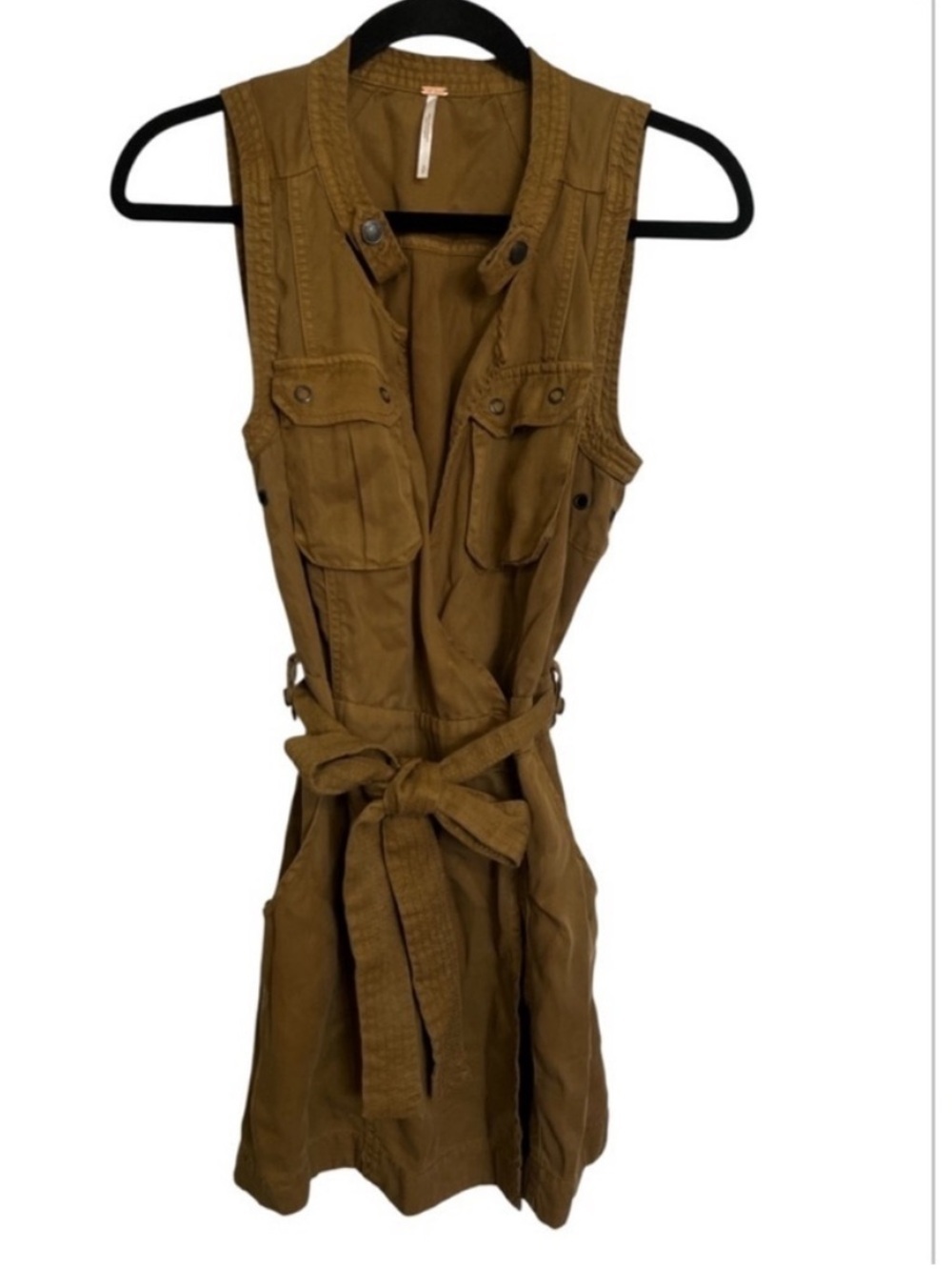 Free People Desert Daylight Sleeveless Utility Mini Dress NWOT - Picture 3 of 10